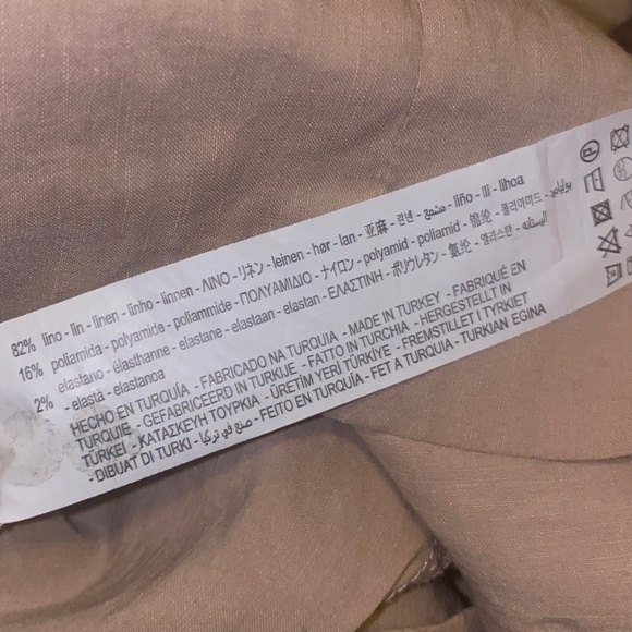 Zara Linen Cutout Dress in Tan - Picture 3 of 9